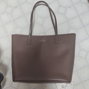 kate spade Gold Logo on Taupe Leather